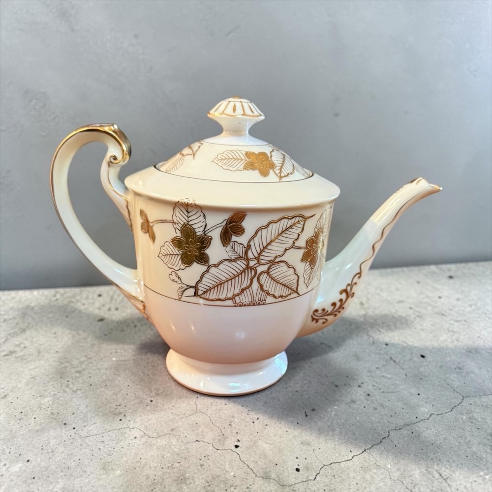 Vintage Craftsman China Anniversary Teapot Lid Japan Gold Floral Porcelain 178